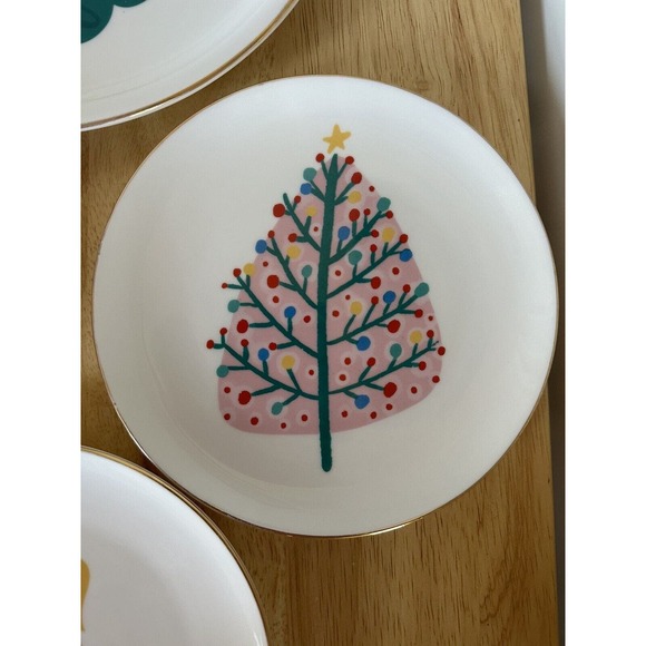 Mary Square Happy Tines Christmas Holiday Serving And Appetizer Plate Set - Picture 4 of 10